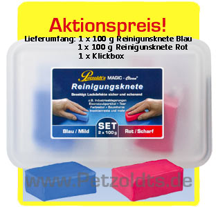 2-x-100-g reinigungsknete magic-clean petzoldts blau rot